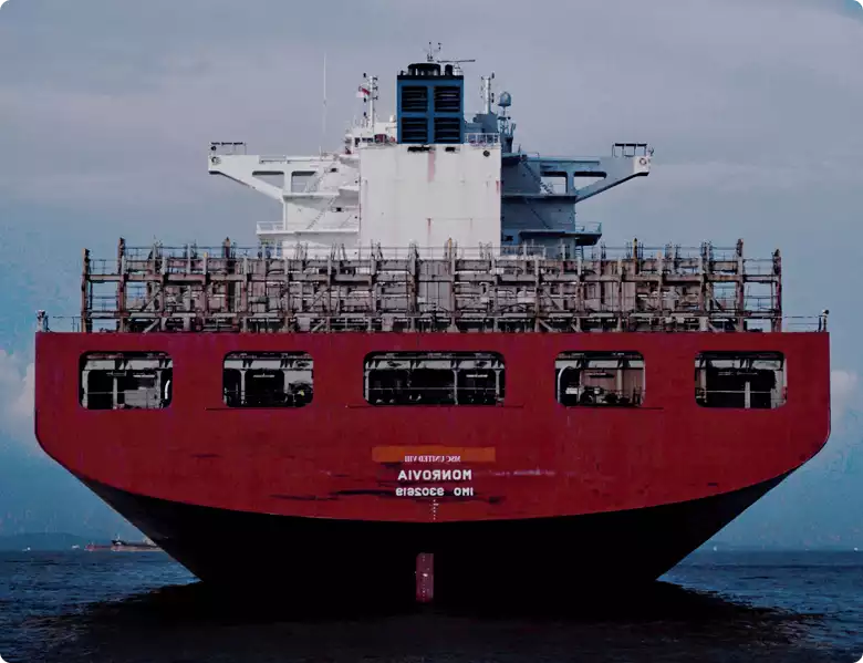 a ship in the water